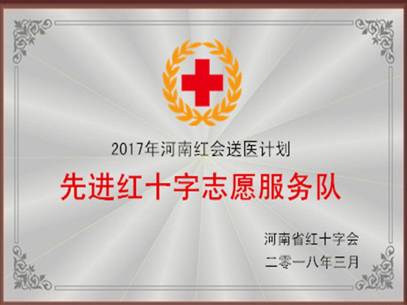 2017年河南红会送医计划先进红十字志愿服务队